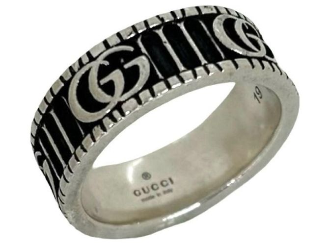 GUCCI Double G Band Ring Silvery