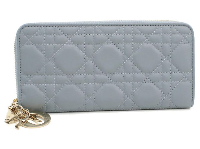 Christian Dior Damen Langbeutel aus blauem Lammleder