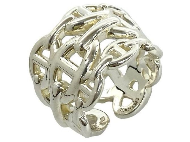 Hermès HERMES Chaine d'Ancre Enchainee GM Ring Silvery
