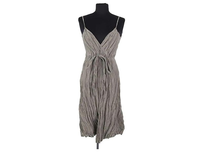 Vestido Jil Sander de algodón caqui