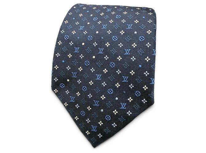 Cravatta da uomo Louis Vuitton in seta blu navy