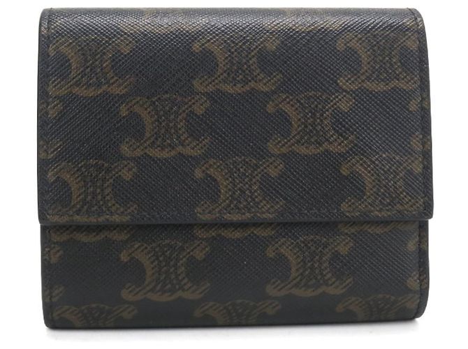 Triomphe Céline Portafoglio Trifold Celine in Brown Marrone