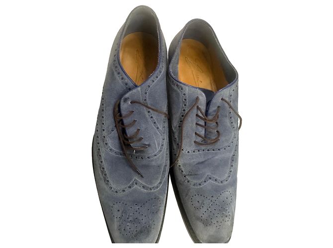 Gucci Scarpe stringate in camoscio blu 