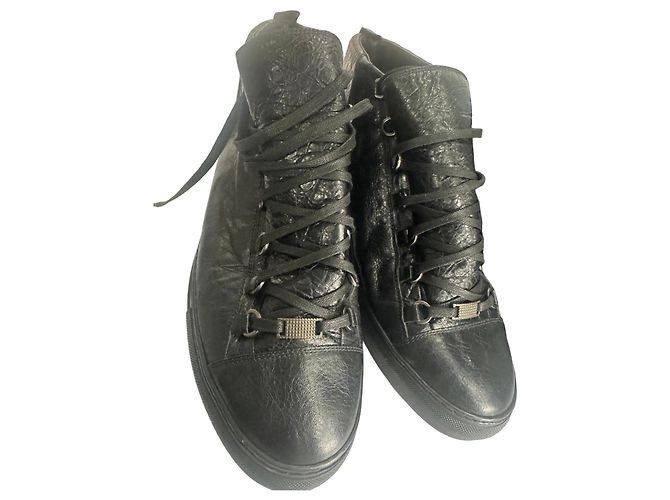 Sneakers Balenciaga in Pelle Nera Nero