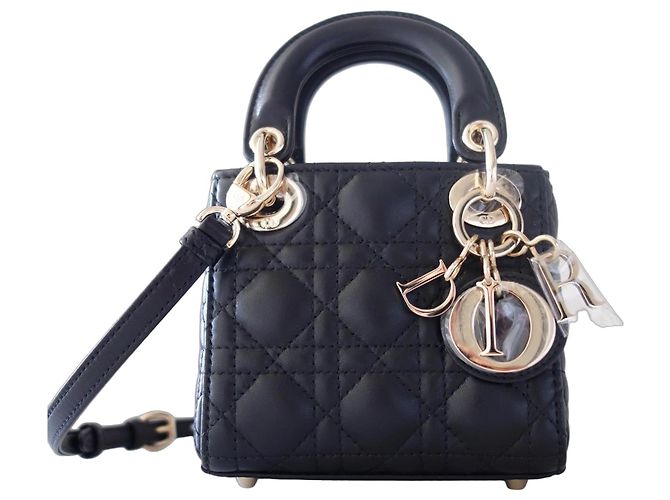 Schwarze micro Lady Dior Tasche