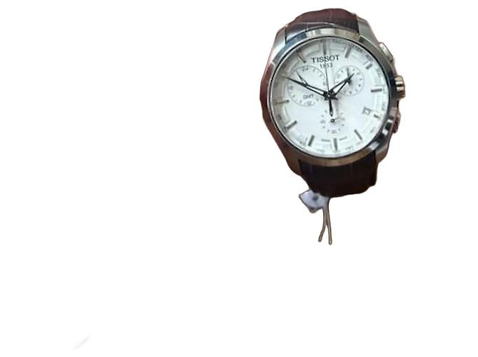 Relógio Tissot Cronógrafo Automático GMT Marrom Branco