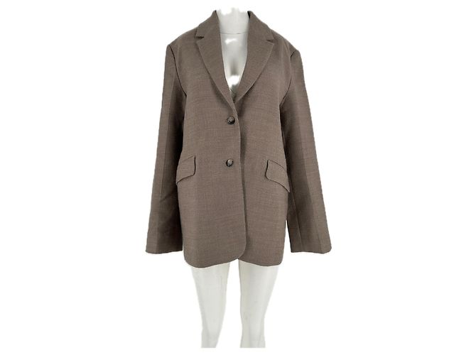 Nanushka Blazer aus brauner Wolle