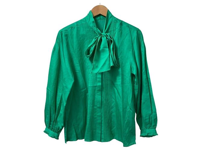 Autre Marque Blusa de cetim de algodão e seda Ballsey Verde