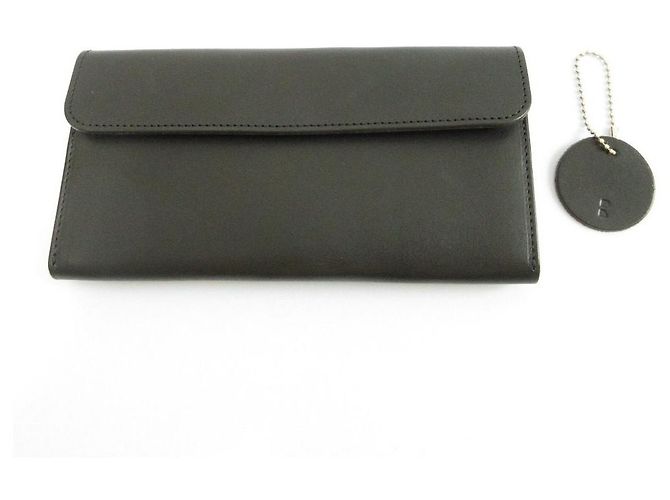 Autre Marque Cartera larga de cuero REEL Negro