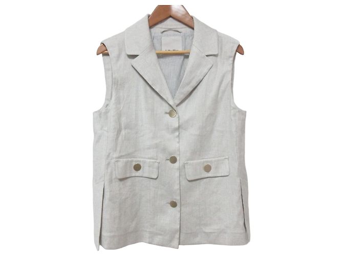 Max Mara Caroline Leinenweste S Braun