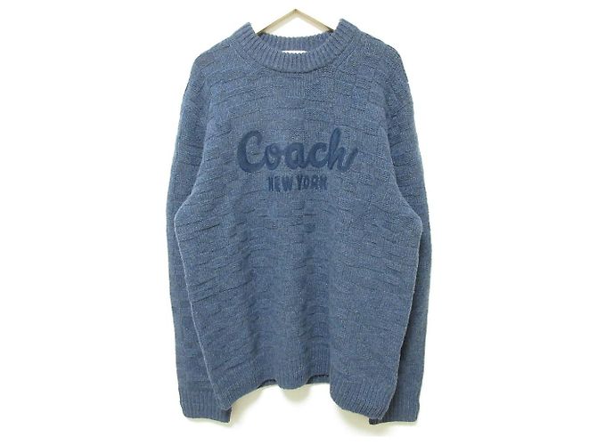 Coach Signature Wool Sweater Blue Navy blue