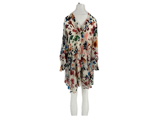 Autre Marque Vestido de terciopelo estampado Multicolor