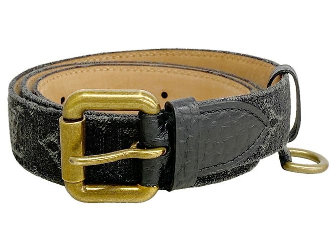 Louis Vuitton Monogram Denim Gürtel Schwarz