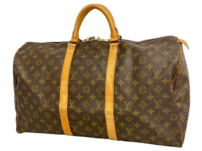 Louis Vuitton Boston Monogram Keepall 50 Castaño