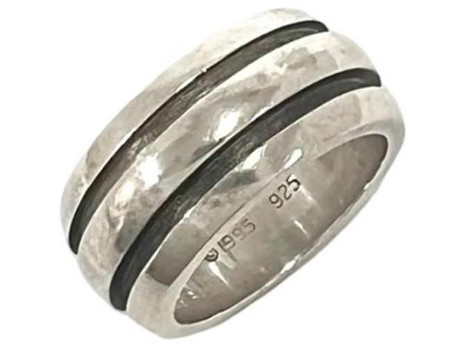 Tiffany & Co Anello Tiffany Vintage Grooved Double Line in Argento 925