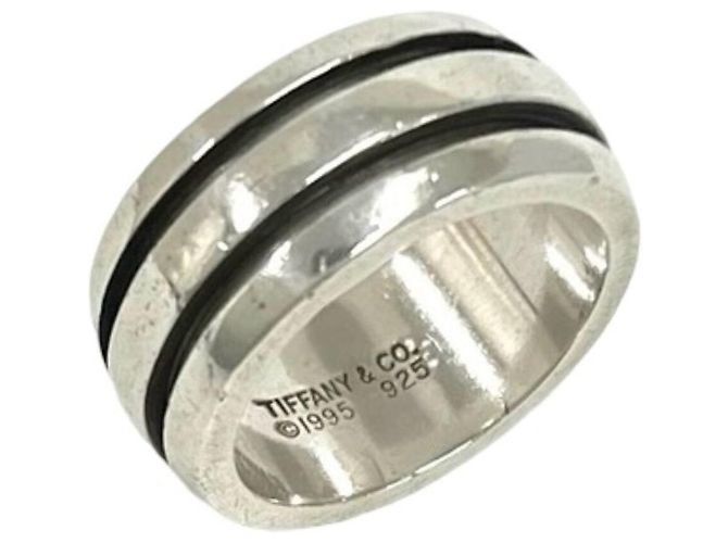 Tiffany & Co Tiffany Vintage Grooved Double Line Ring Silber
