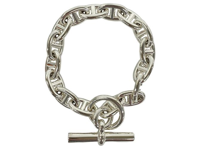 Hermès Pulseira Hermes Chaine d'Ancre MM Charm Prata
