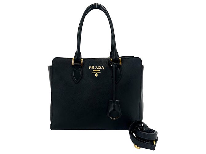 Mini borsa tote Prada in pelle Saffiano Nero
