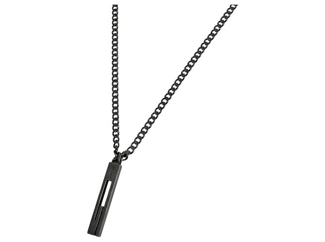 Collar Gucci Negro Plata 925