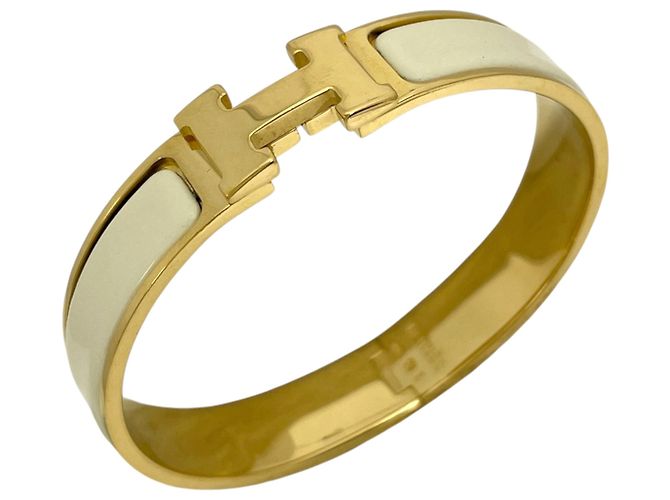 Hermès Hermes Clic H Bangle Bracelet Golden Cream 
