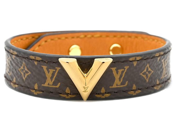 Pulsera Essential V Monogram Marrón Louis Vuitton Castaño
