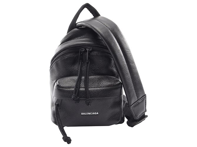 Balenciaga Black Mini Leather Oversized Backpack Crossbody