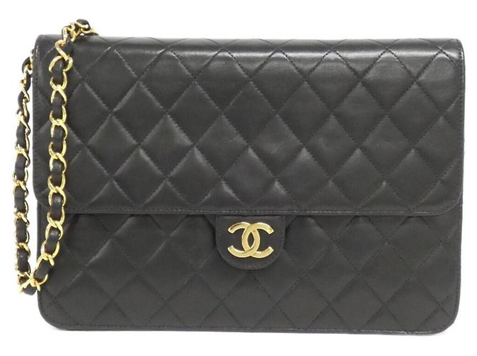 Borsa a tracolla Chanel 03570 in pelle nera Nero