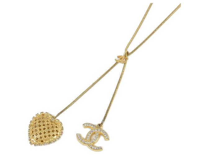 Colar Chanel 15995 Gold Crystal Dourado