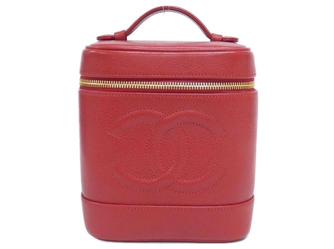 Bolsa Chanel 1998 em couro de bezerro granulado vermelho