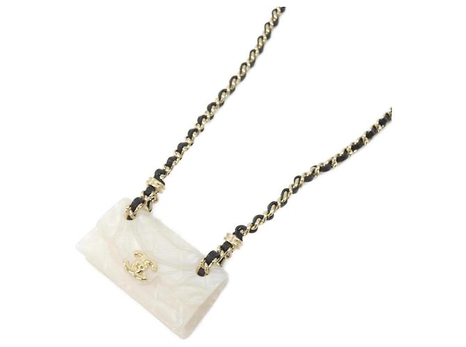 Collana Chanel ABA003 Nero Bianco D'oro 