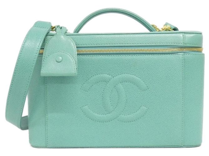 Bolsa Chanel em couro de bezerro granulado verde