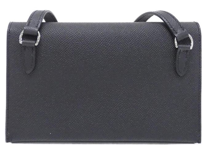 Hermès Portamonete Hermes in pelle Epsom nera Nero