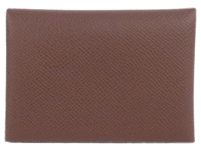 Hermès Hermes Calvi Duo Coin Case Brown