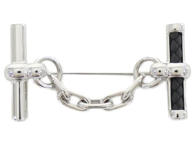 Broche Hermès Flibustier Negro Plata