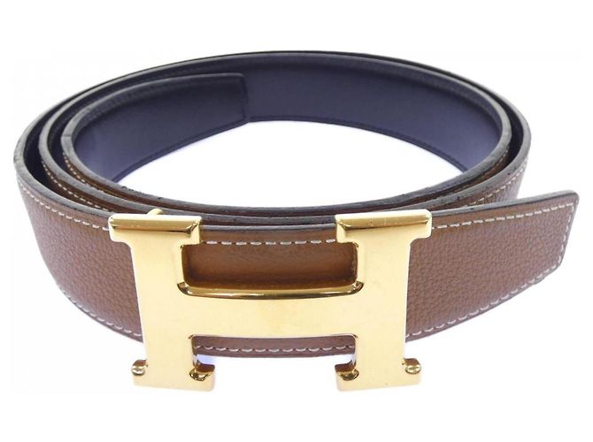 Hermès Hermes H 32mm Wendelgürtel Braun Schwarz