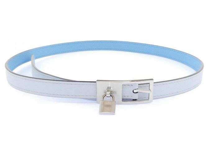 Hermès Cintura reversibile Hermes Lucky 15mm Blu