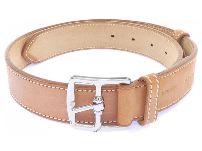 Hermès Cinturón Hermes Etrivière 32mm Castaño