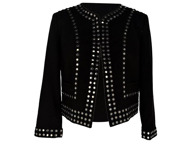 Michael Kors Studded Open Blazer in Black Polyester