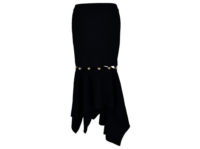 Saia midi de malha Alexander Wang em viscose preta Preto
