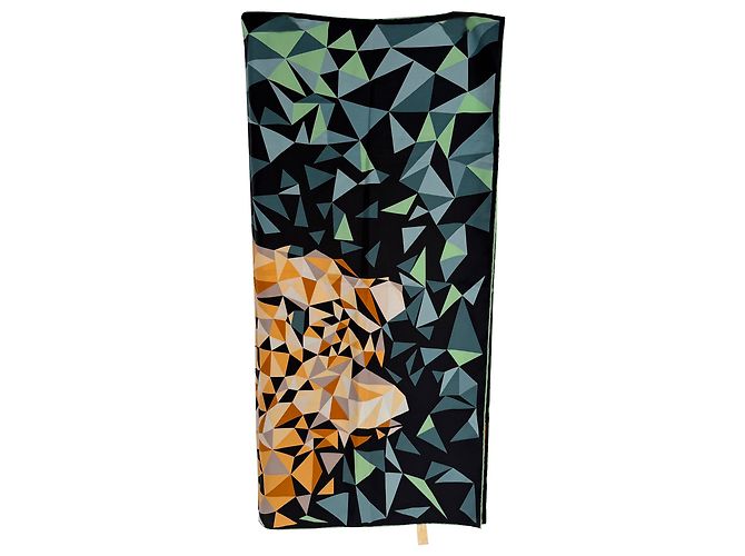 Lenço Cartier Panthère Motif Pixel em seda multicolorida Multicor