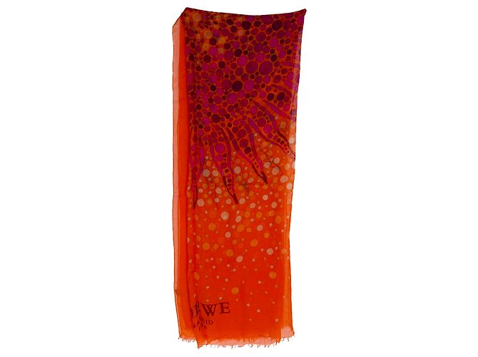 Lenço Loewe Vibrant Print em modal laranja