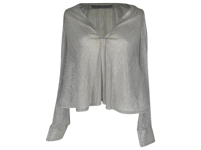 Iro Noumea Bluse aus metallic-silbernem Polyester Metallisch