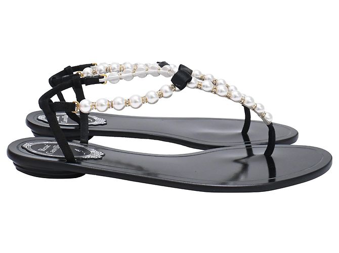 Rene Caovilla René Caovilla Pearl Embellished Flat Sandals
