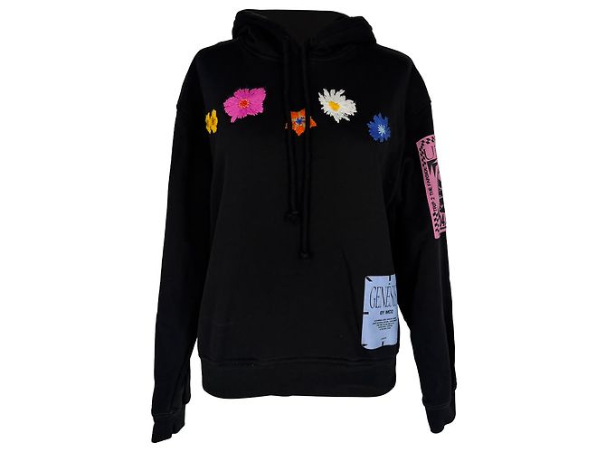 Genesis II by MCQ Athena Flowers Hoodie aus schwarzem Polyester