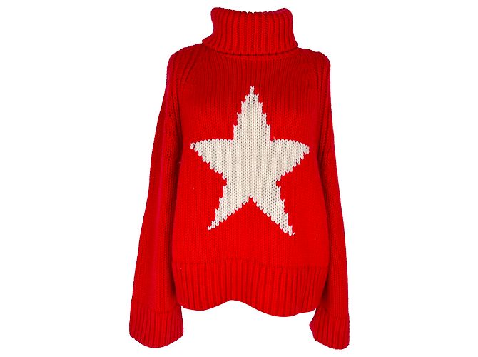 Goldbergh Beauty Star Strickpullover aus roter Wolle