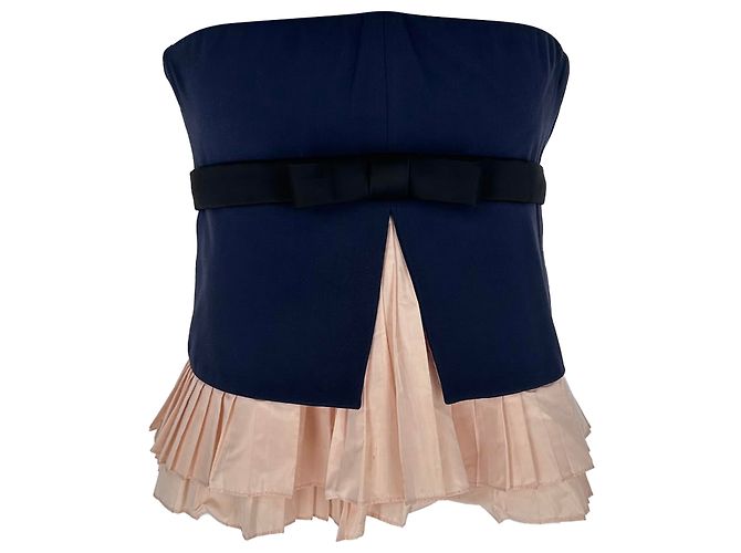 Chloé Pleated Accent Strapless Top in Multicolor Viscose Multiple colors
