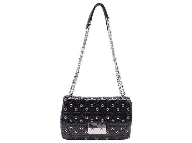 Borsa a tracolla Michael Kors Sloan Chain in pelle nera Nero