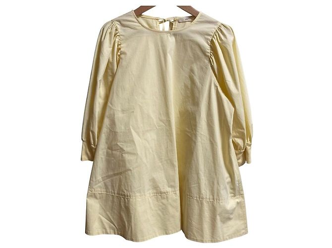 Autre Marque yori Pullover a linea A con maniche corte a lanterna Giallo