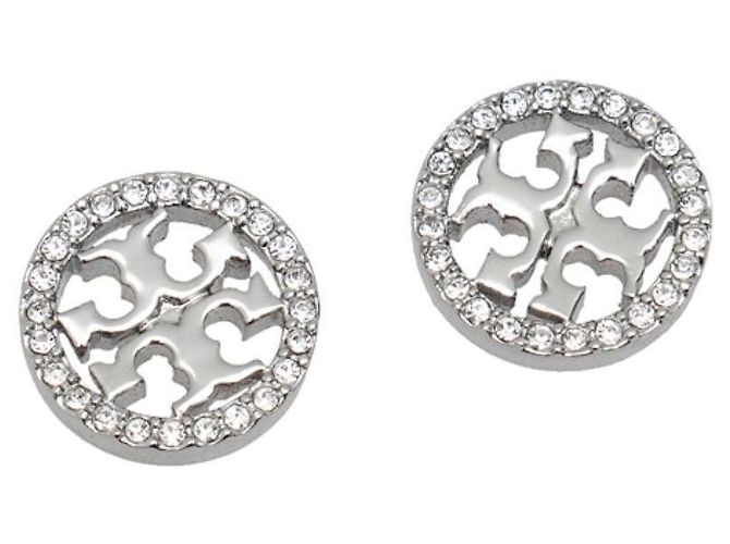 Tory Burch Orecchini a lobo Miller Pavé Argento