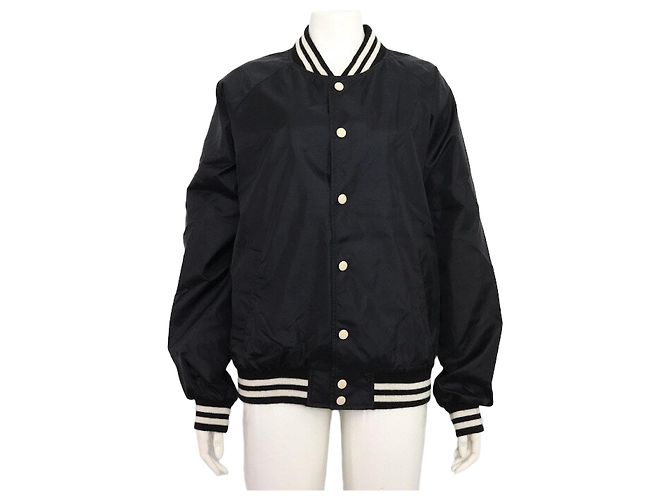 Céline Black Nylon Unisex Varsity Jacket